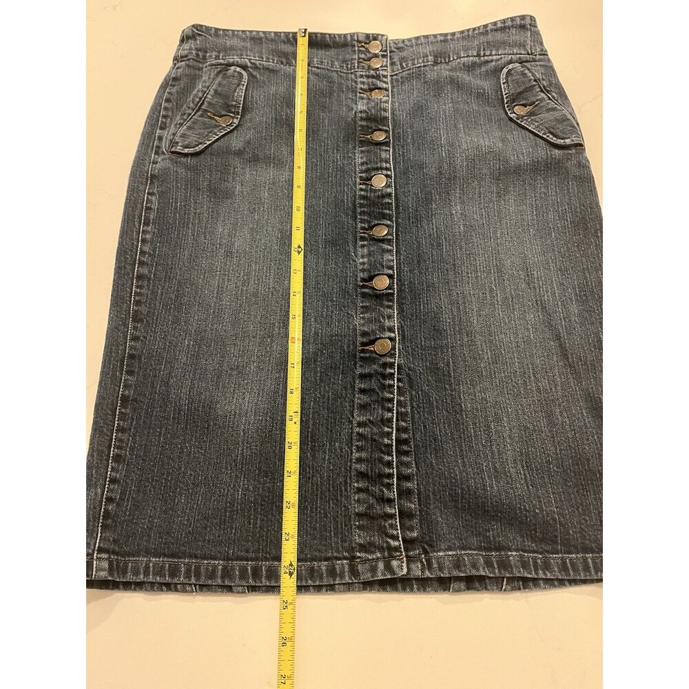 Lauren Jeans Co Ralph Lauren Pencil Denim Button Front Skirt 12 - Picture 6 of 6